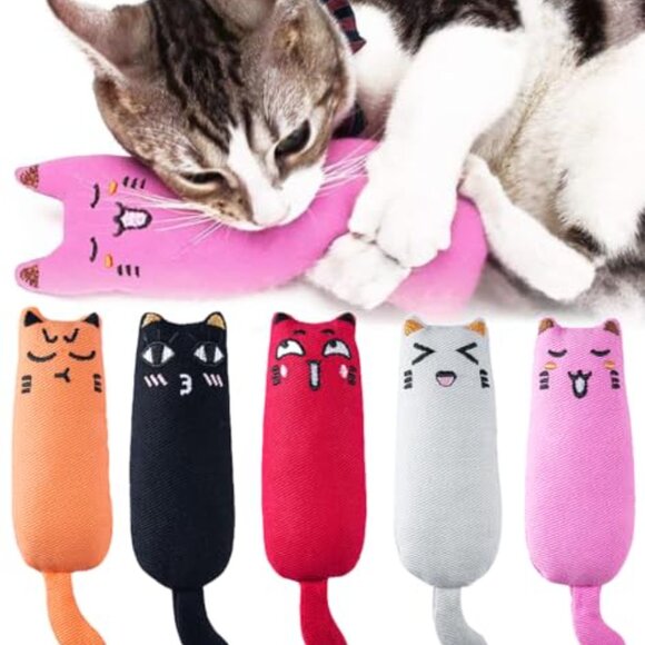 Catnip Filled Cartoon Mice Chew Toy Bite Resistant Teething Play Set - Picture 2 of 7